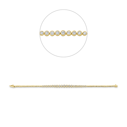 Armband 18 kt GG, 6 Brill. 0,31 ct,4 Brill. 0,32 ct, TW-si, 7 Brill. 0,78 ct, TW-si, 4 Brill. 0,16 ct, TW-si