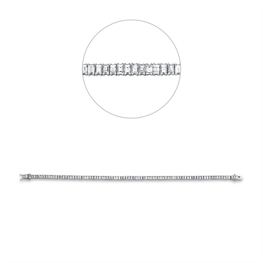 Armband 18 kt WG, 86 Bag. 5,26 ct, TW-vsi
