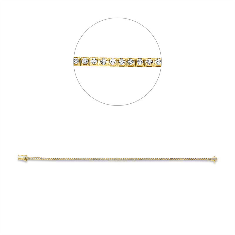 Armband 18 kt GG, 91 Brill. 1,02 ct, W-si