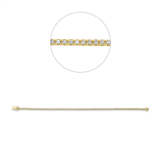 Armband 18 kt GG, 91 Brill. 1,02 ct, W-si