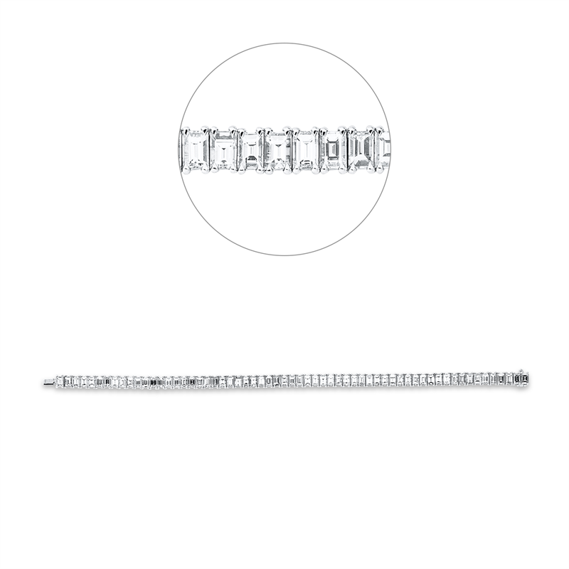 Armband 18 kt WG, 61 Sm.schliff 11,64 ct, TW-vsi