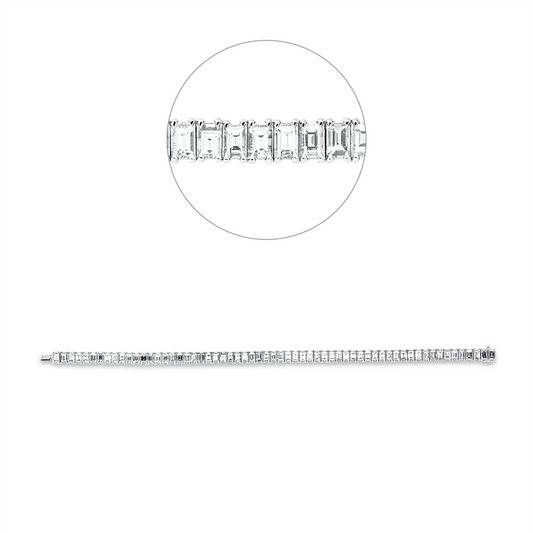 Armband 18 kt WG, 61 Bag. 11,64 ct, TW-vsi