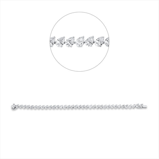 Armband 18 kt WG, 32 Tropfen 9,84 ct, TW-vsi, 4 Tropfen 1,06 ct, TW-vsi