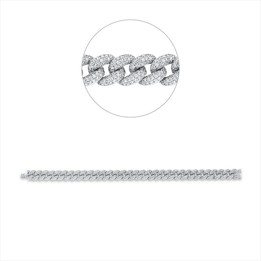 Armband 18 kt WG, 1506 Brill. 8,62 ct, TW-vsi