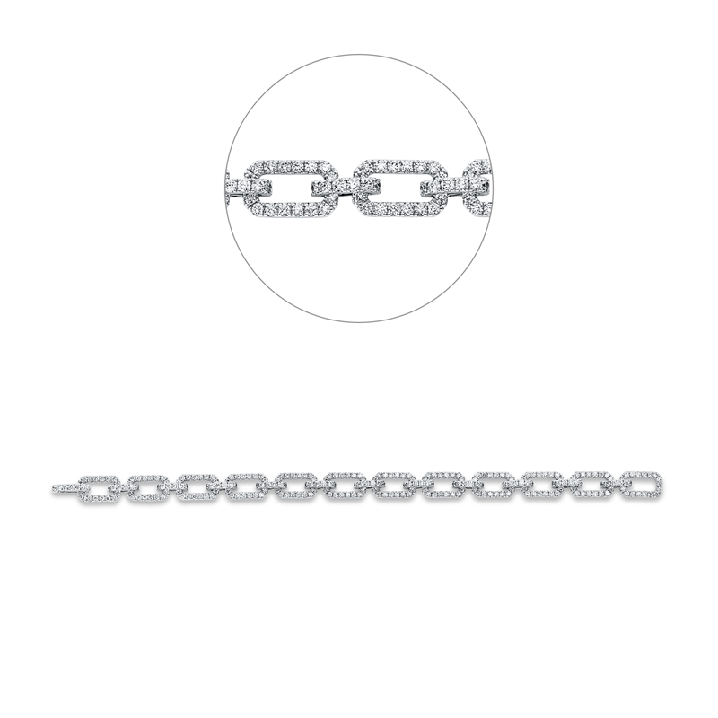 Armband 18 kt WG, 265 Brill. 5,10 ct, TW-vsi
