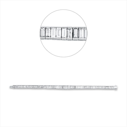 Armband 18 kt WG, 70 Bag. 8,51 ct, TW-si