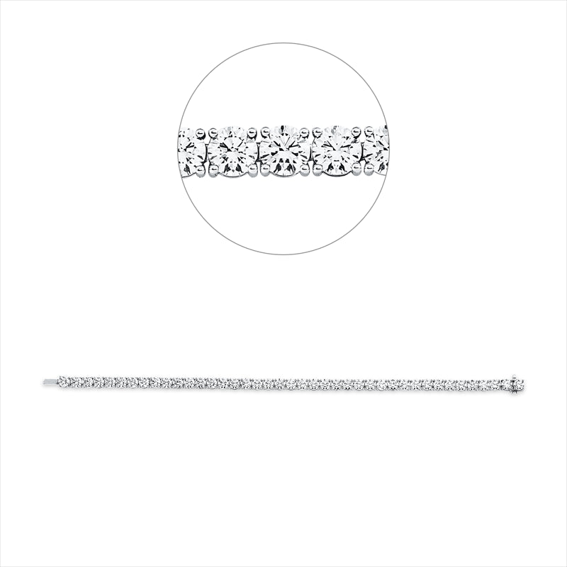 Armband 18 kt WG, 21 labgrown 6,51 ct,8 labgrown 2,56 ct,12 labgrown 3,60 ct, D-vvs2