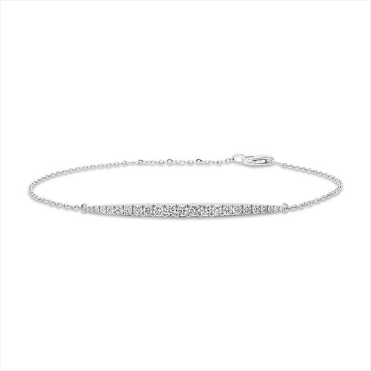 Armband 18 kt WG, mit ZÖ 16,5 cm, 23 Brill. 0,53 ct, TW-vsi/si