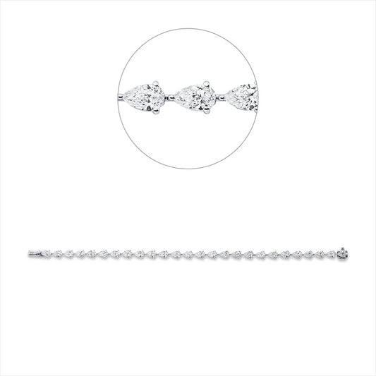 Armband 18 kt WG, 26 Tropfen 8,00 ct, TW-vsi