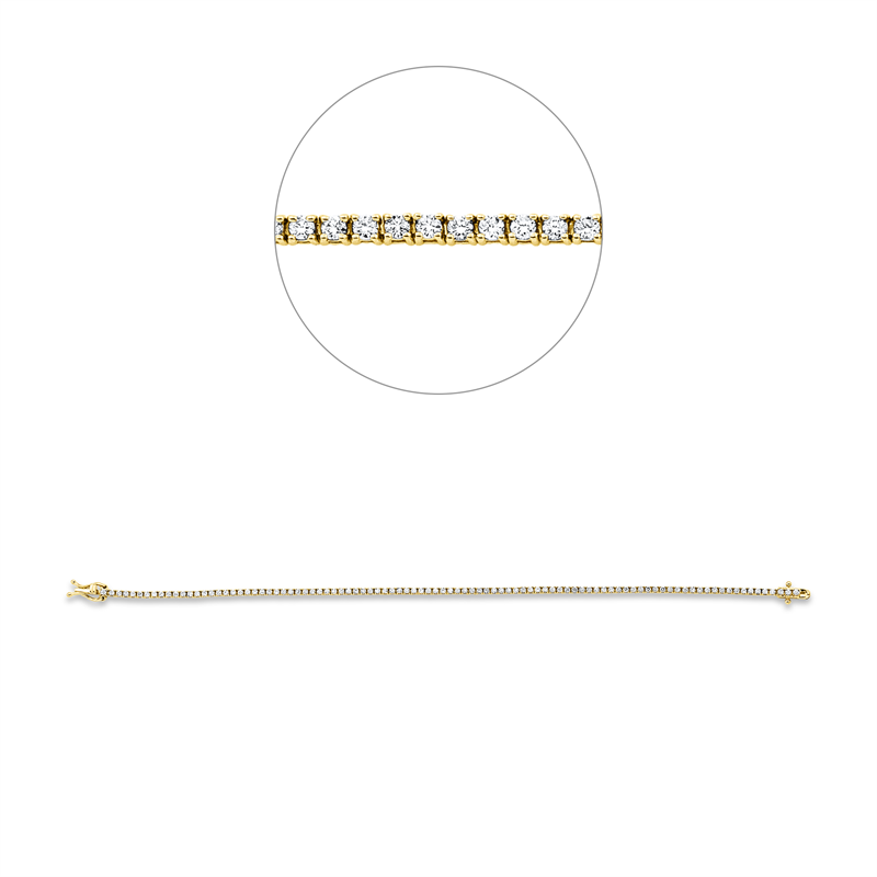 Armband 18 kt GG, 96 Brill. 1,01 ct, TW-si