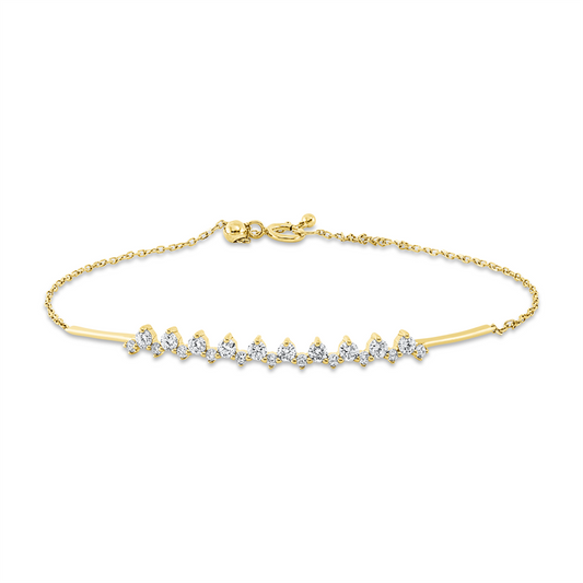 Armband 18 kt GG, 21 Brill. 0,38 ct, TW-si
