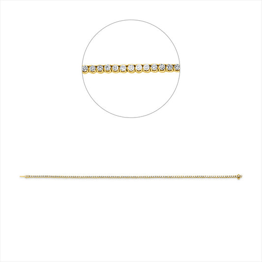 Armband 18 kt GG, With American Lock, 108 Brill. 1,00 ct, TW-si