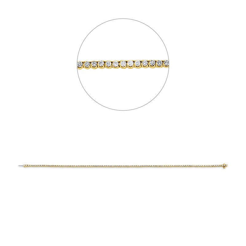 Armband 18 kt GG+WG, with American Lock, 108 Brill. 1,02 ct, TW-si