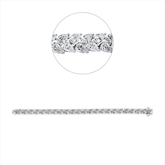 Armband 18 kt WG, 92 Tropfen 12,45 ct, F-vsi