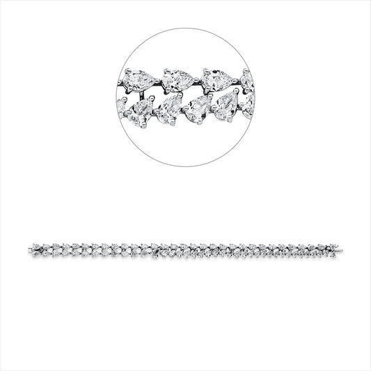 Armband 18 kt WG, 1 Tropfen 0,61 ct, F-vsi, 69 Tropfen 12,40 ct, F-vsi