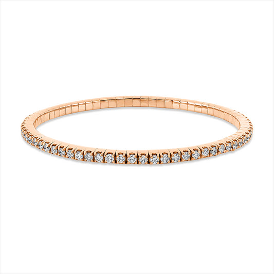 Armband 18 kt RG, Flex-Band, variabel, 71 Brill. 2,89 ct, TW-si