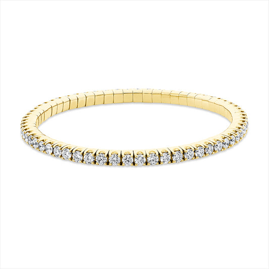 Armband 18 kt GG, Flex-Band, variabel, 61 Brill. 4,93 ct, TW-si