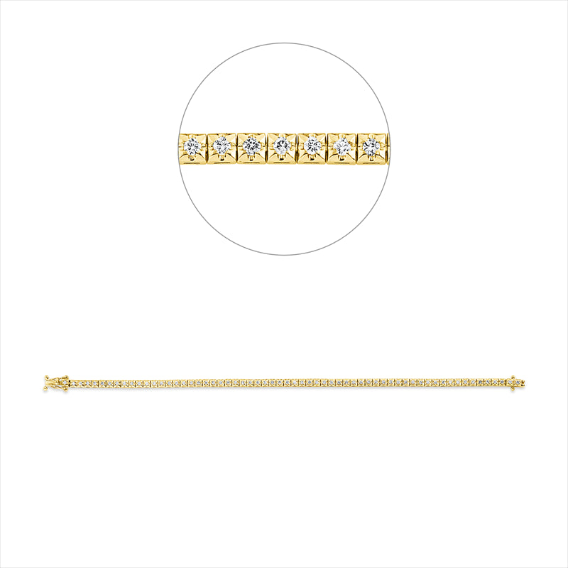 Armband 18 kt GG, 62 Brill. 1,00 ct, TW-si