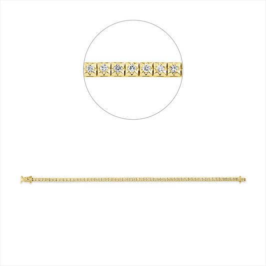 Armband 18 kt GG, 62 Brill. 1,00 ct, TW-si