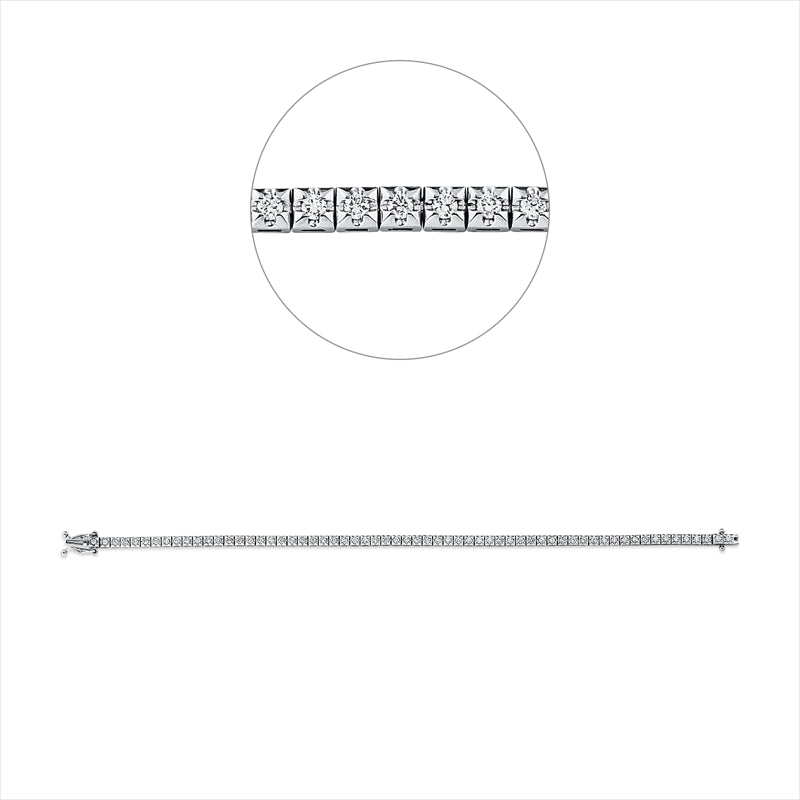 Armband 18 kt WG, 62 Brill. 1,00 ct, TW-si