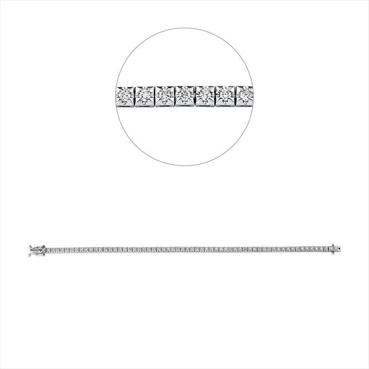 Armband 18 kt WG, 62 Brill. 1,00 ct, TW-si