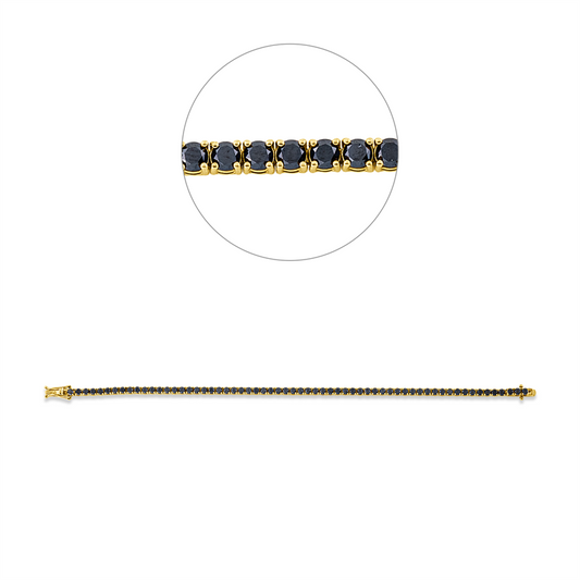 Armband 18 kt GG, 62 Brill. 5,21 ct, schwarz