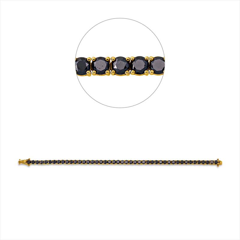 Armband 18 kt GG, 45 Brill. 10,20 ct, schwarz
