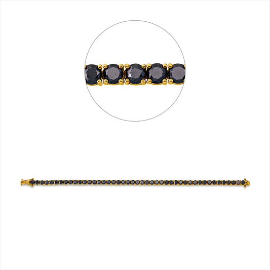 Armband 18 kt GG, 45 Brill. 10,20 ct, schwarz