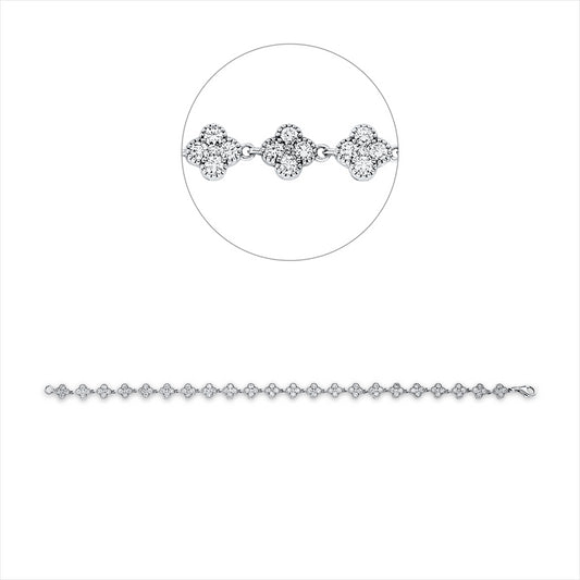 Armband 18 kt WG, 110 Brill. 2,86 ct, TW-vsi/si