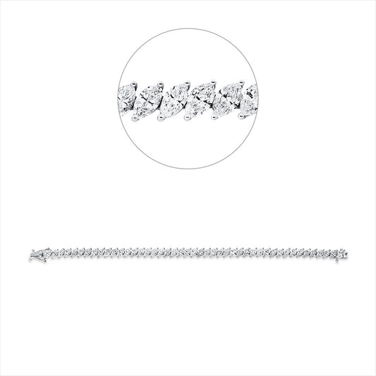 Armband 18 kt WG, 45 Nav. 11,16 ct, TW-vsi/si