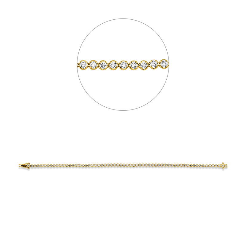 Armband 18 kt GG, 63 Brill. 2,10 ct, W-si
