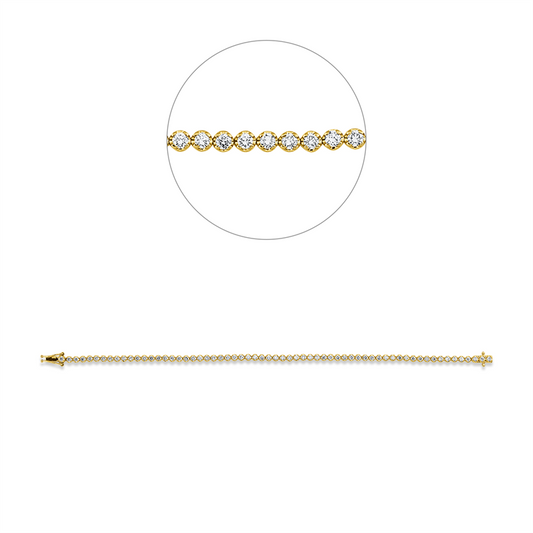 Armband 18 kt GG, 63 Brill. 2,10 ct, W-si