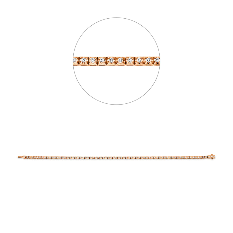 Armband 18 kt RG, 75 Brill. 0,47 ct, W-si