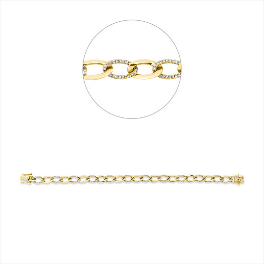 Armband 14 kt GG, 286 Dia. 0,84 ct, W-si