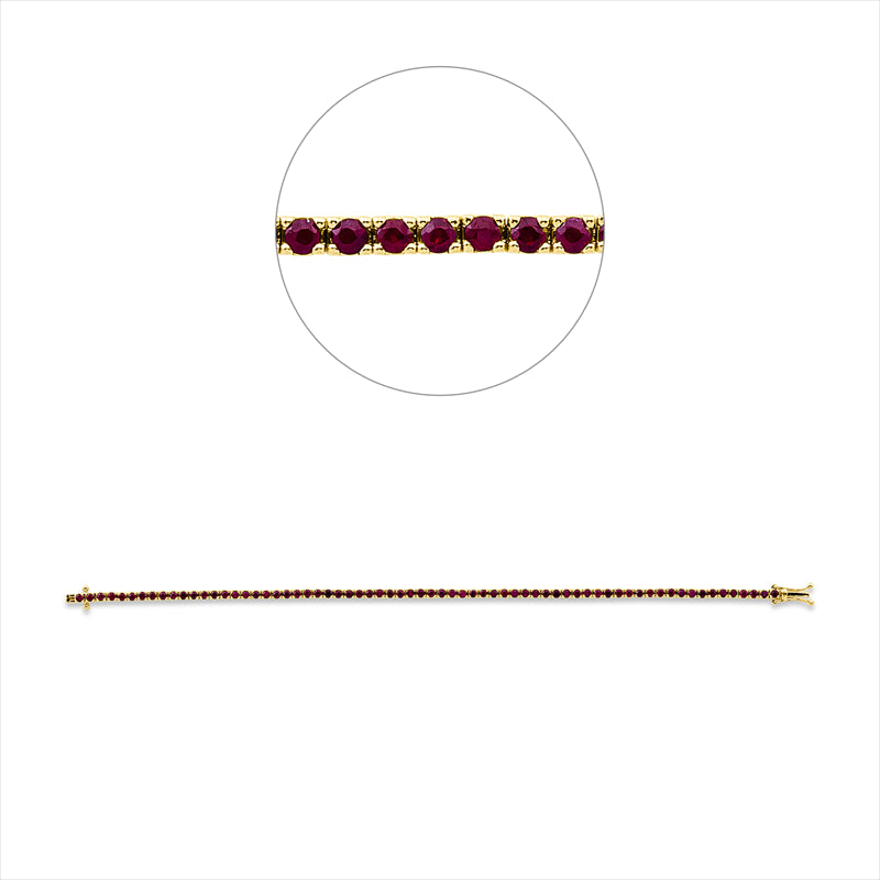 Armband 18 kt GG, 68 Rubine 2,86 ct rot