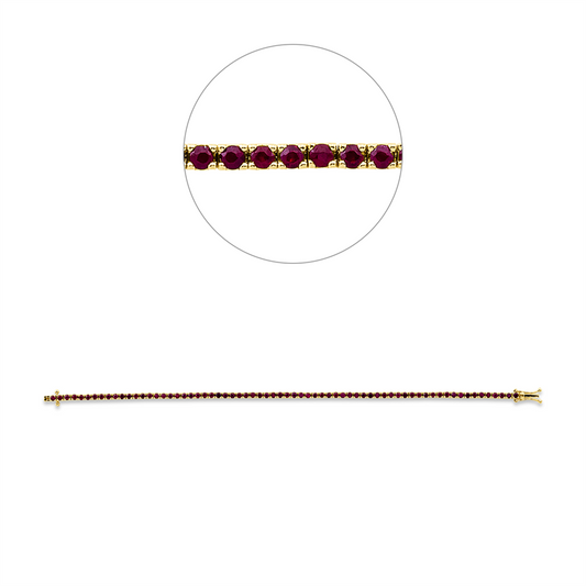 Armband 18 kt GG, 68 Rubine 3,28 ct rot