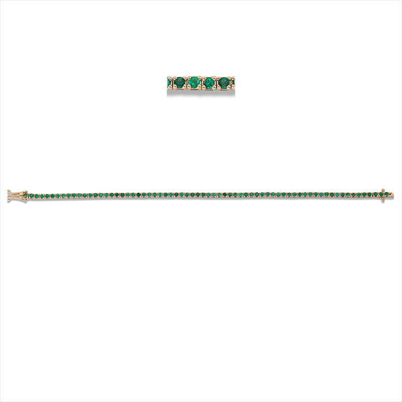 Armband 18 kt GG, 68 Smaragde 2,38 ct grün