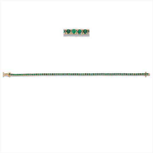 Armband 18 kt GG, 68 Smaragde 2,38 ct grün