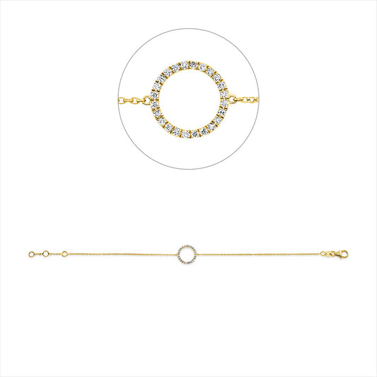 Armband 14 kt GG, 24 Brill. 0,14 ct, TW-si
