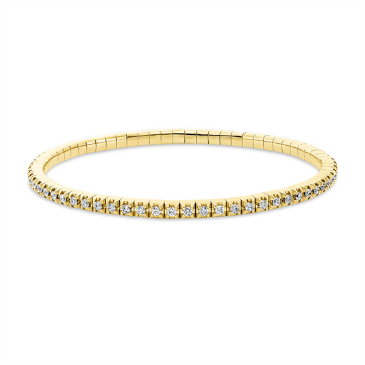 Armband 18 kt GG, Flex-Band, variabel, 66 Brill. 1,28 ct, TW-si