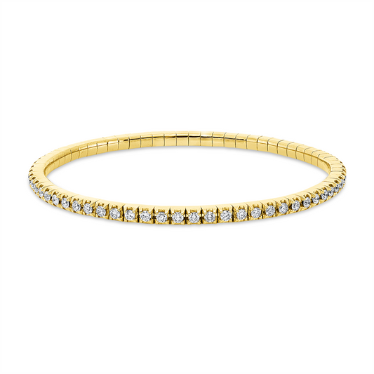 Armband 18 kt GG, Flex-Band, variabel, 66 Brill. 2,07 ct, TW-si