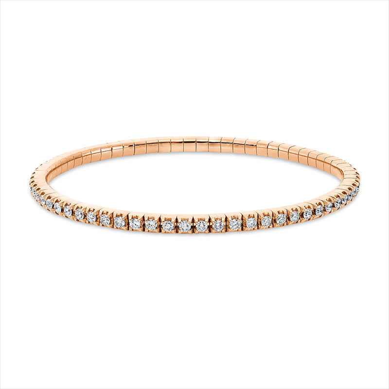 Armband 18 kt RG, Flex-Band, variabel, 66 Brill. 2,21 ct, TW-si