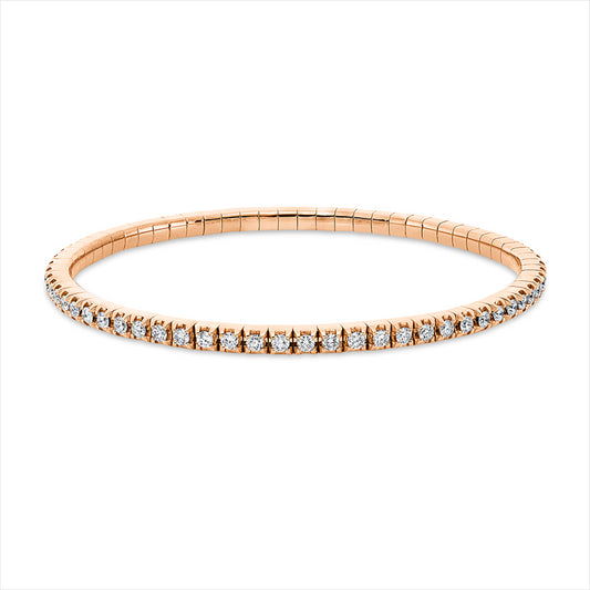 Armband 18 kt RG, Flex-Band, variabel, 66 Brill. 2,21 ct, TW-si