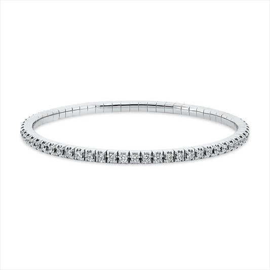 Armband 18 kt WG, Flex-Band, variabel, rhodinier, 66 Brill. 2,24 ct, TW-si