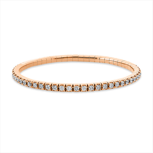 Armband 18 kt RG, Flex-Band, variabel, 58 Brill. 2,86 ct, TW-si