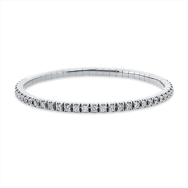 Armband 18 kt WG, Flex-Band, variabel, rhodinier, 58 Brill. 2,79 ct, TW-si
