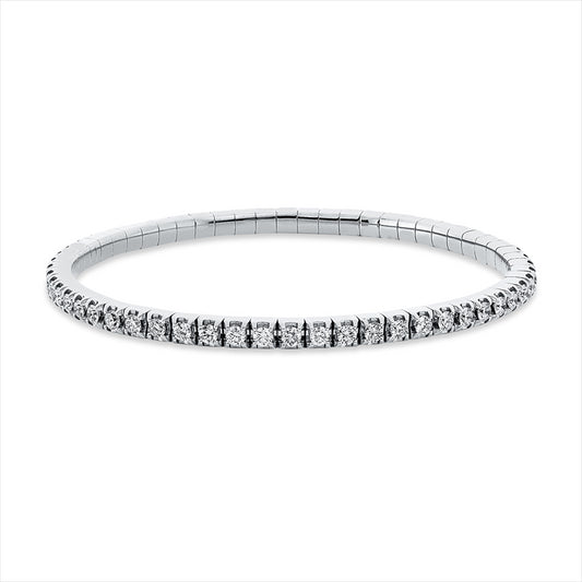 Armband 18 kt WG, Flex-Band, variabel, rhodinier, 58 Brill. 2,79 ct, TW-si