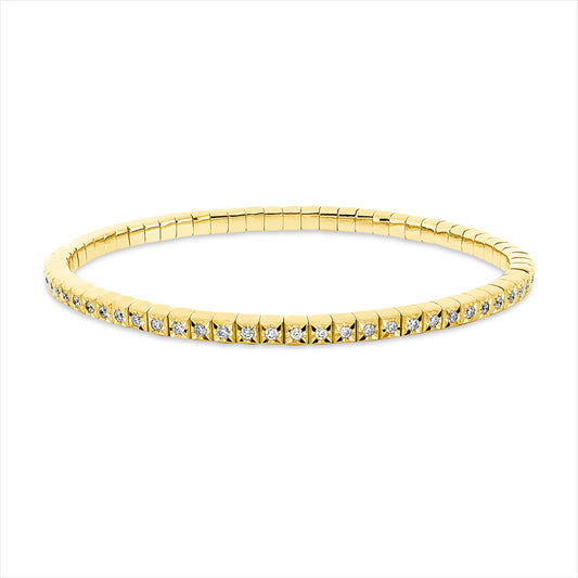Armband 18 kt GG, Flex-Band, variabel, 65 Brill. 1,00 ct, TW-si