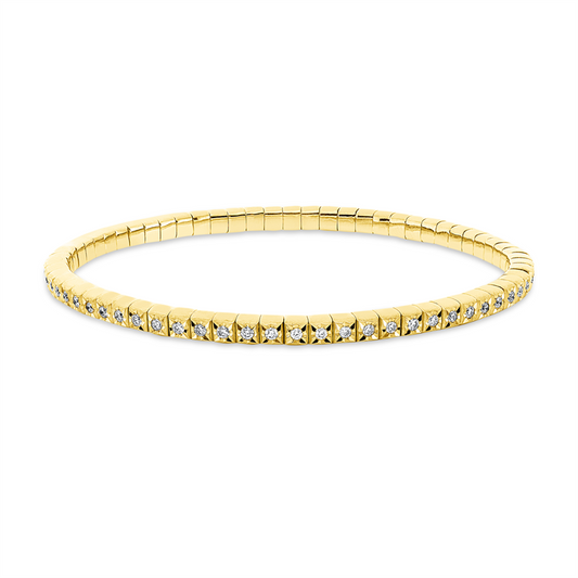 Armband 18 kt GG, Flex-Band, variabel, 65 Brill. 1,00 ct, TW-si