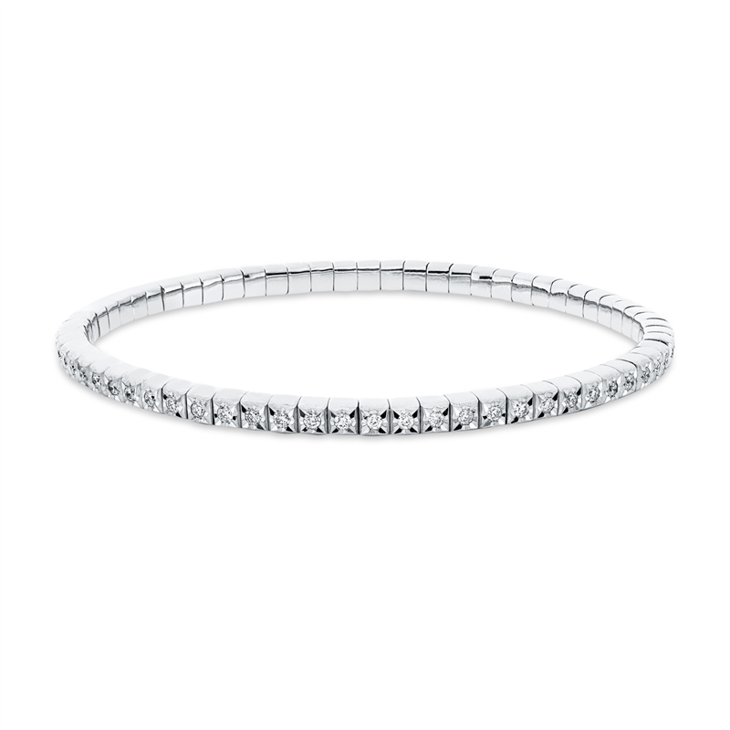 Armband 18 kt WG, Flex-Band, variabel, 65 Brill. 1,00 ct, TW-si